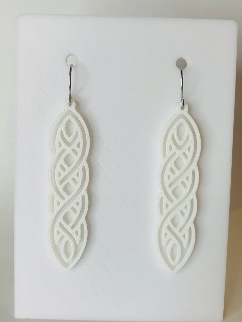 White Celtic Twist Drop Earrings - Women Jewelry